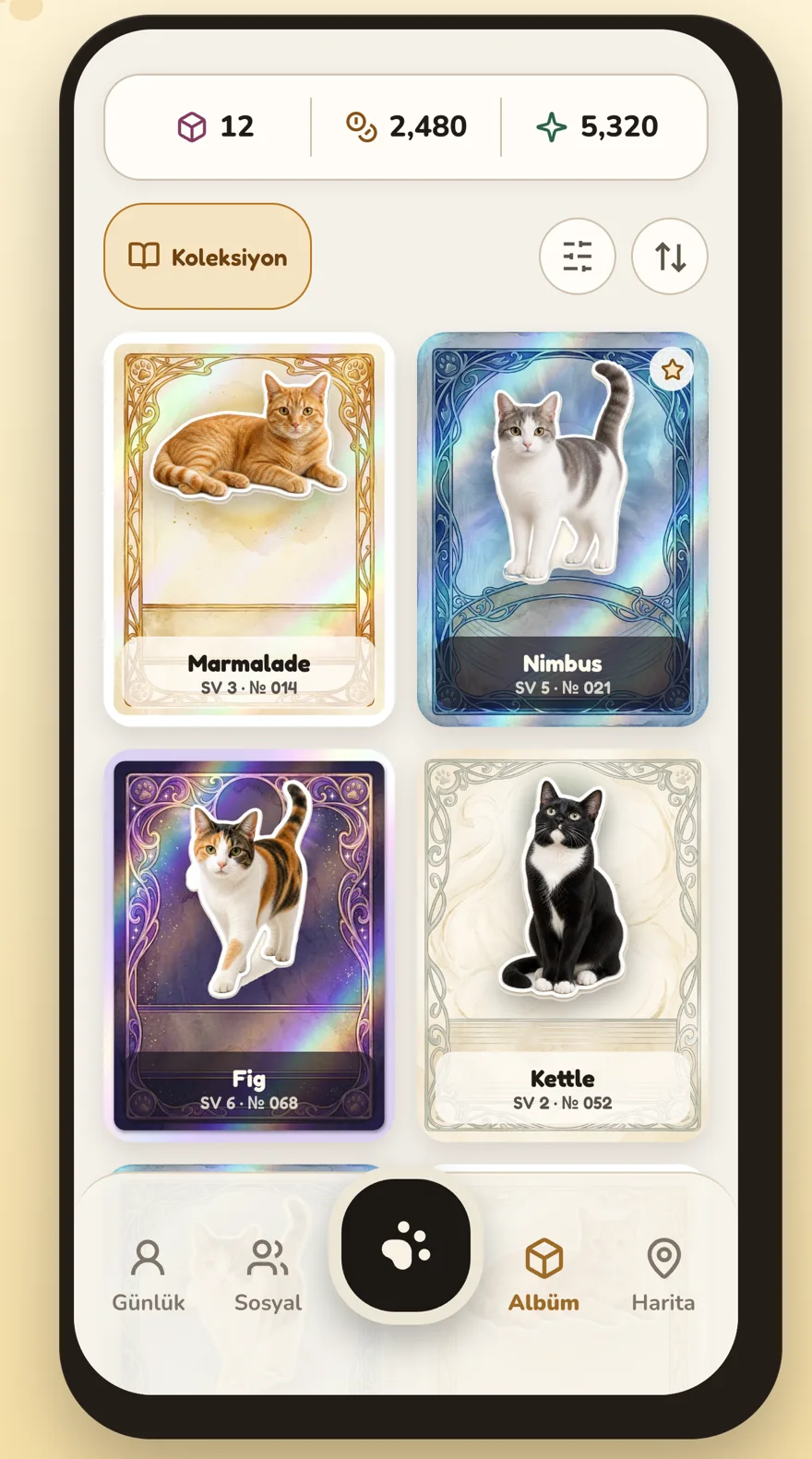 Marmalade, Nimbus, Fig ve Kettle kartlarıyla albüm