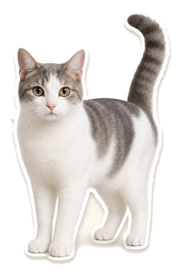 Kedi Nimbus, kontur kesimli çıkartma olarak